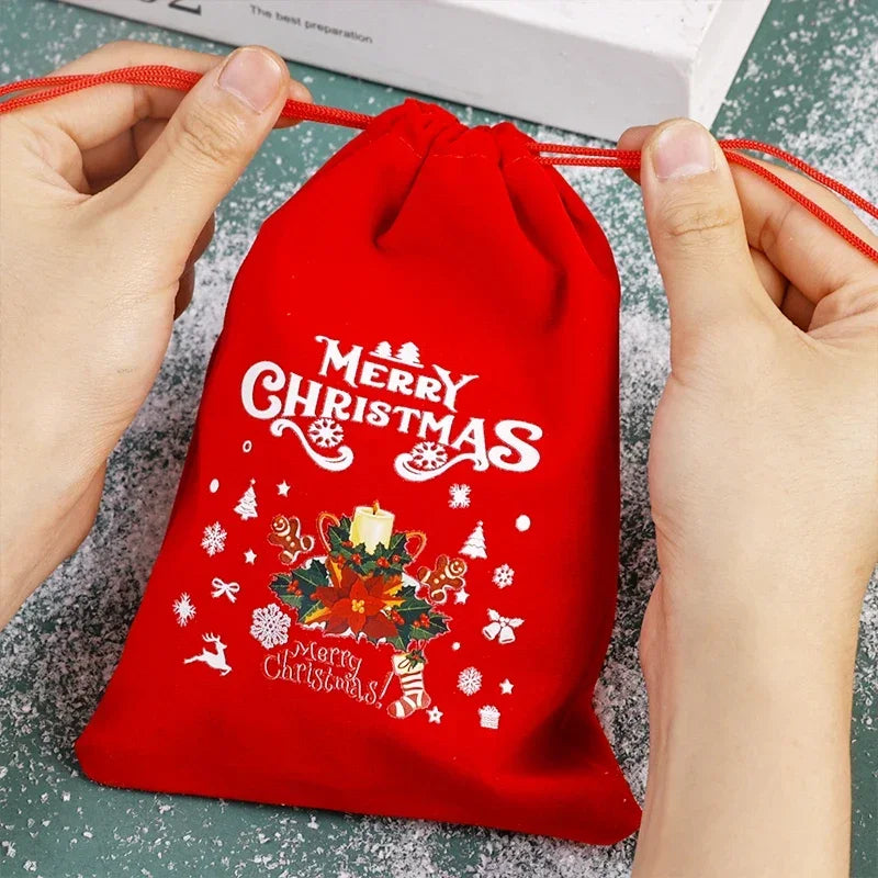 Christmas Velvet Red Treats Pouch Set