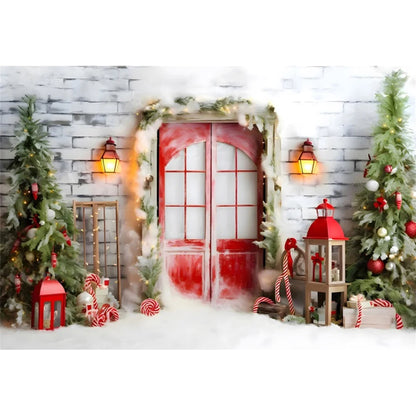 Christmas Cozy Fireplace Backdrop [Custom Sizes]