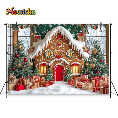 Christmas Gingerbread House Backdrop [Photography]