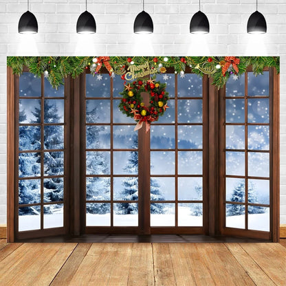 Christmas Snowy Wonderland Backdrop Decor