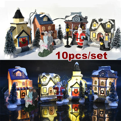 Christmas Miniature Holiday House Set