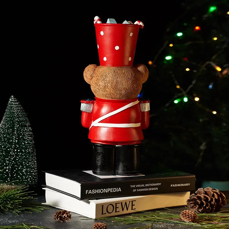 Christmas Bear Drummer Home Decor Statue