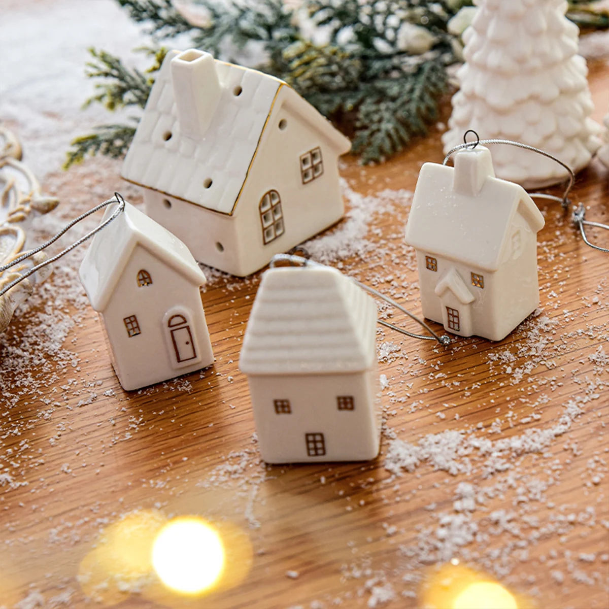 Ceramic House Pendant Christmas Decor