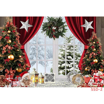 Christmas Winter Wonderland Backdrop Fabric