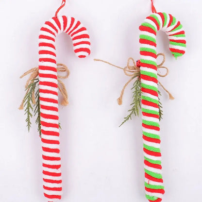 Christmas Candy Cane Plush Ornament