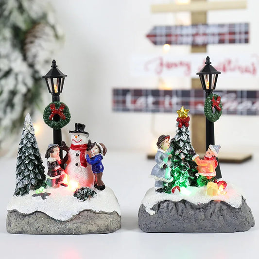 Christmas Festive Snowman Tree Figurine Decor