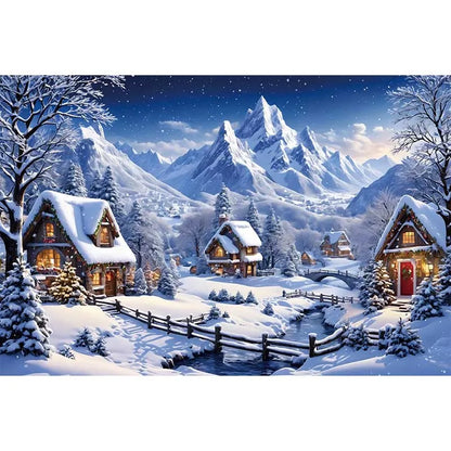 Christmas Santa's Village Backdrop - Holiday Fun