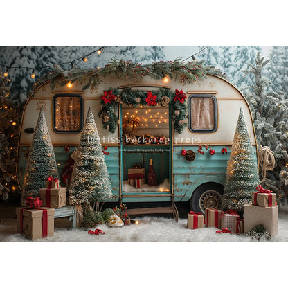 Christmas Snowy Forest Backdrops [5 x 3 ft/10 x 8 ft]