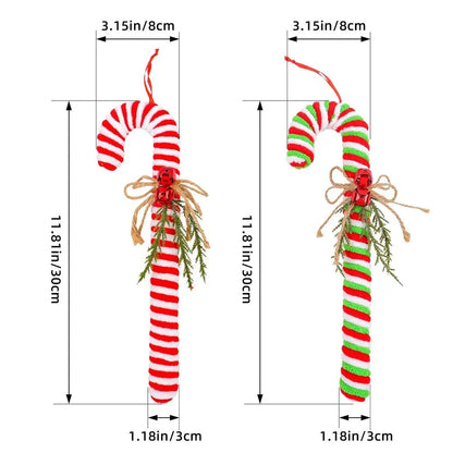 Christmas Candy Cane Plush Ornament