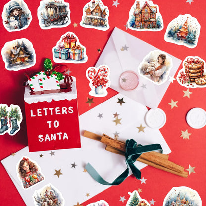 Watercolor Christmas Stickers 40 Pack