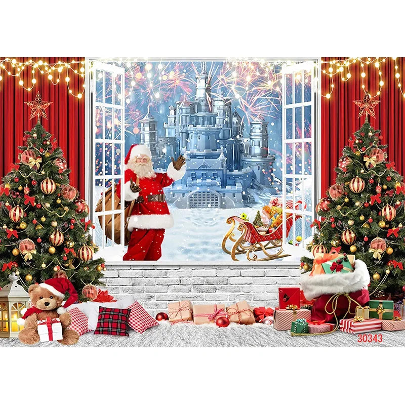 Christmas Winter Wonderland Backdrop Fabric