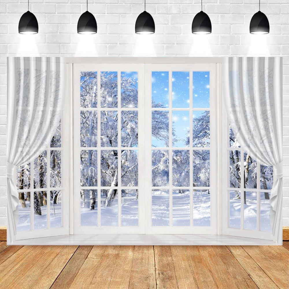 Christmas Snowy Wonderland Backdrop Decor