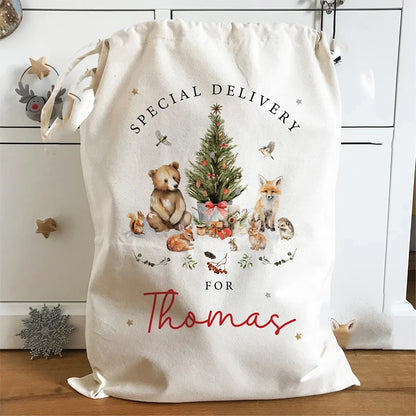 Christmas Santa Sack Woodland Animals