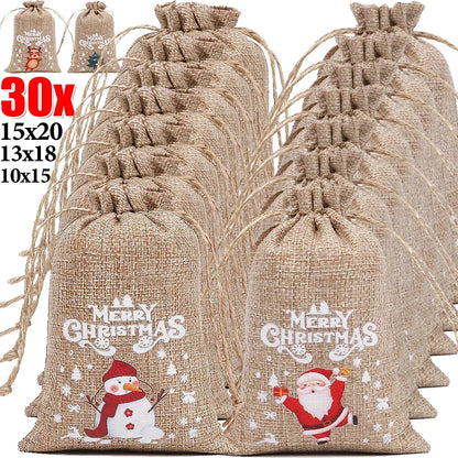 Christmas Santa Claus Gift Bags Set