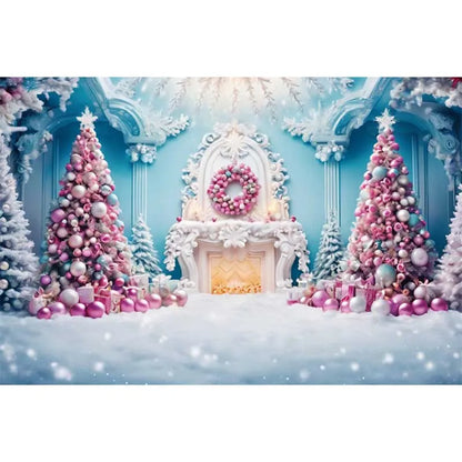 Christmas Village Backdrop Decor