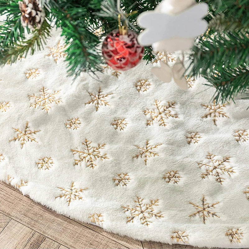 Christmas Frosty Faux Fur Tree Skirt