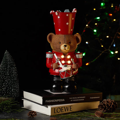 Christmas Bear Drummer Home Decor Statue