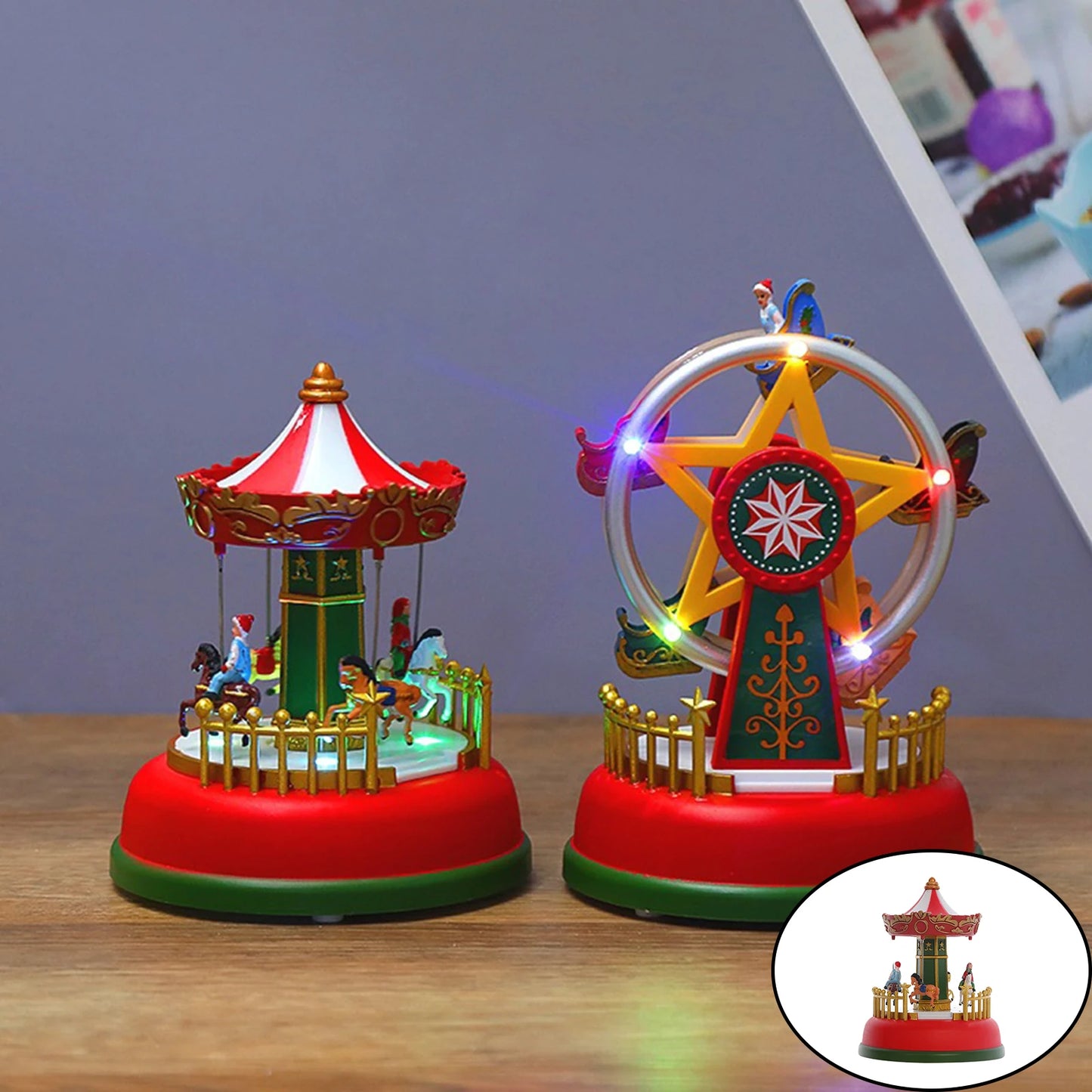 Christmas Festive Carousel Holiday Decoration