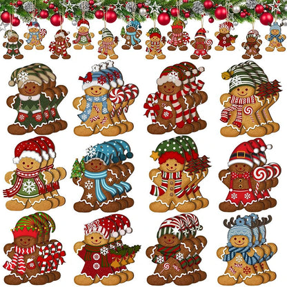 Christmas Gingerbread Man Holiday Ornaments Set