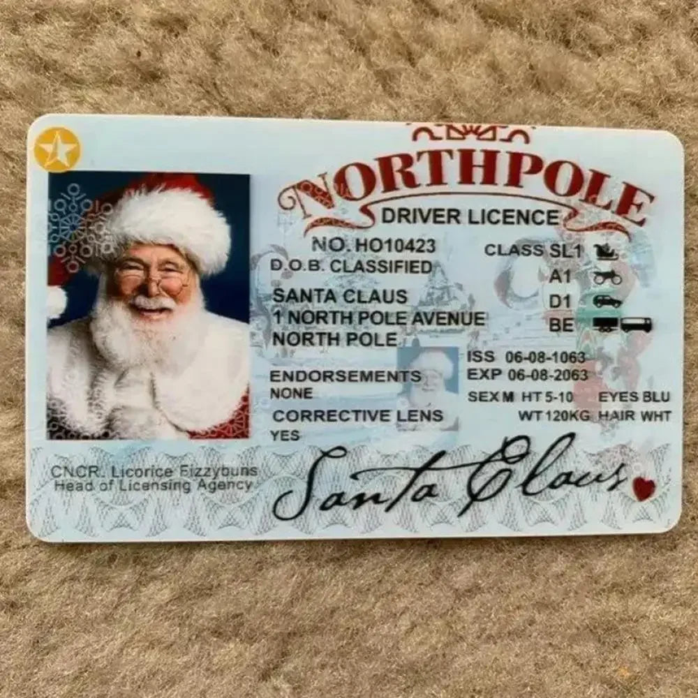 Christmas Santa's Sleigh License Card