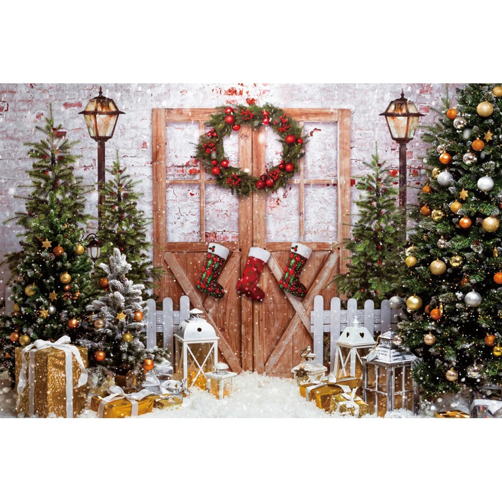 Christmas Cozy Holiday Scene Backdrop