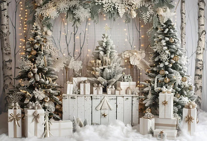 Christmas Snowy Forest Backdrop [Custom Size]