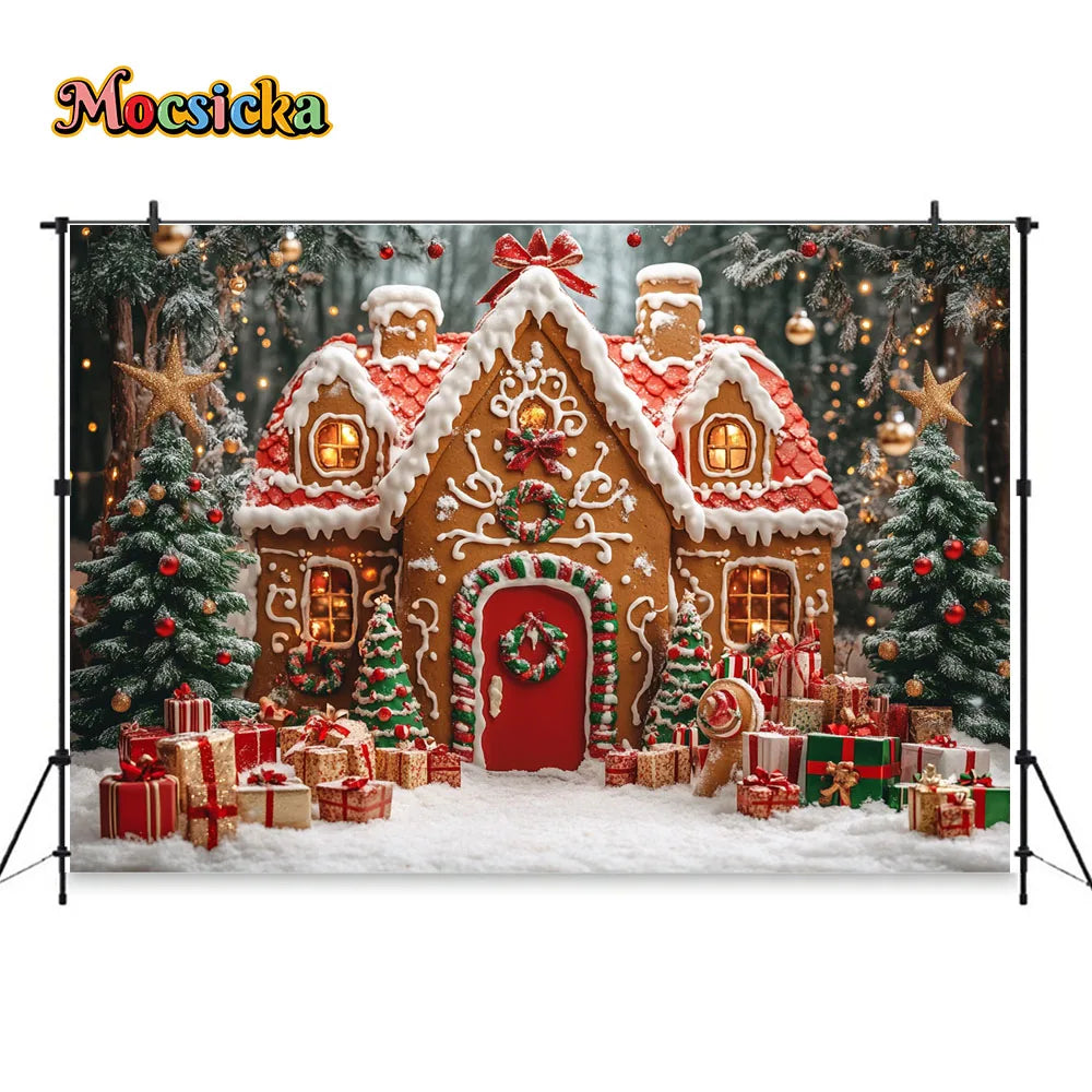 Christmas Gingerbread House Backdrop [Photography]