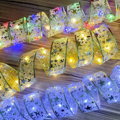 Christmas Twinkling Ribbon Fairy Lights