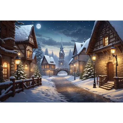 Christmas Village Photo Backdrop