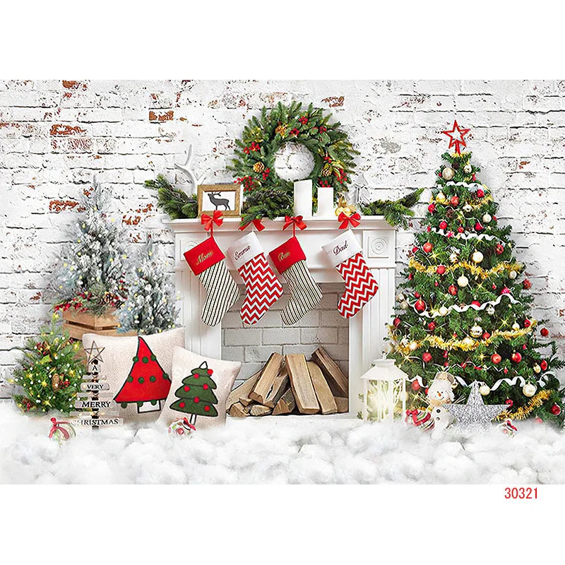 Christmas Winter Wonderland Backdrop Fabric