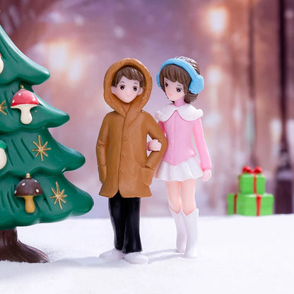 Christmas Couple Love Figurines Set