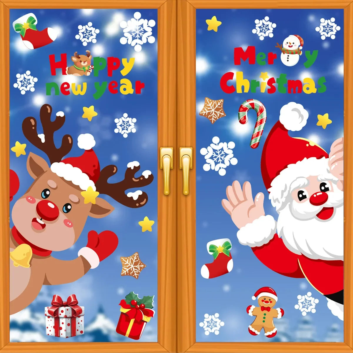 Christmas Festive Holiday Glass Stickers