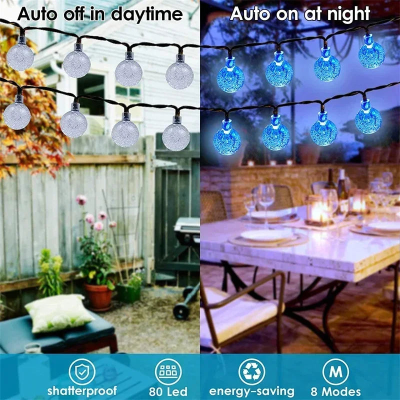 Christmas Crystal Globe Solar Lights Outdoor