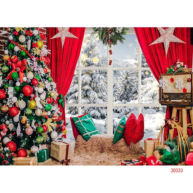 Christmas Winter Wonderland Backdrop Fabric