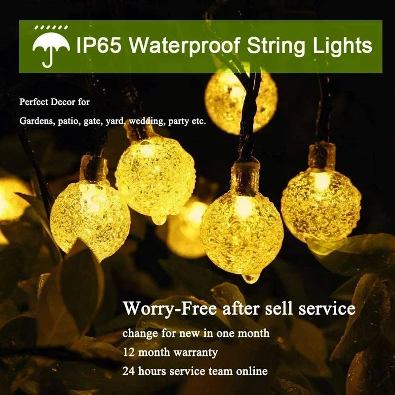 Christmas Crystal Globe Solar Lights Outdoor