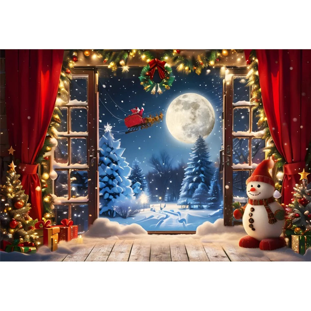 Christmas Cozy Fireplace Holiday Backdrop