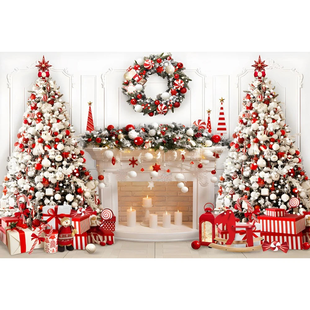 Candy Cane Christmas Backdrop