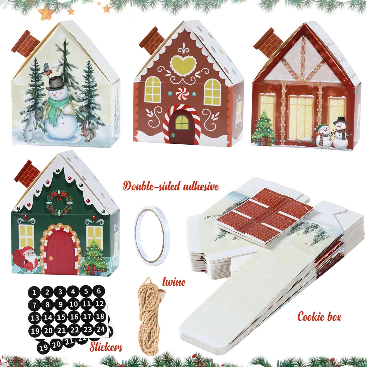 Christmas Festive Gift Box Decor Set