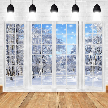 Christmas Snowy Wonderland Backdrop Decor