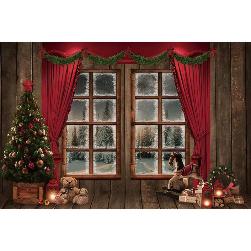 Christmas Cozy Holiday Scene Backdrop