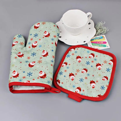 Christmas Holiday Cheer Oven Mitts Set