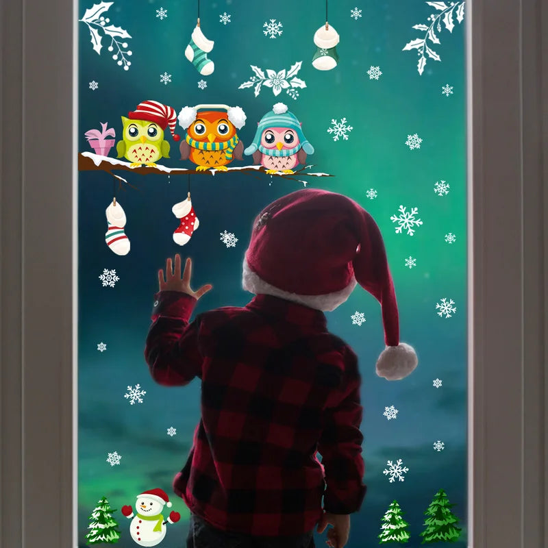 Christmas Magical Owl Wall Decals [Windows/Doors]