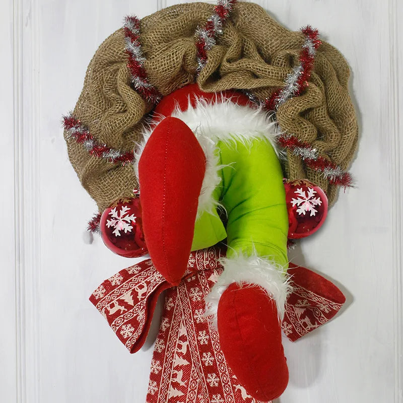 Christmas Festive Elf Legs Wreath Decor