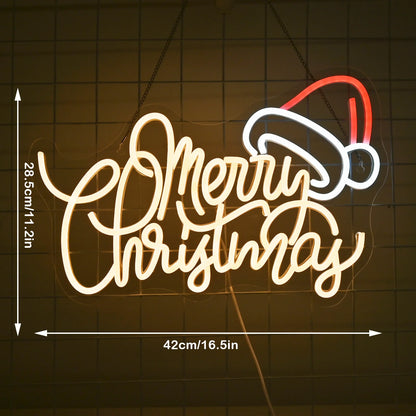 Christmas Neon Santa Hat Sign