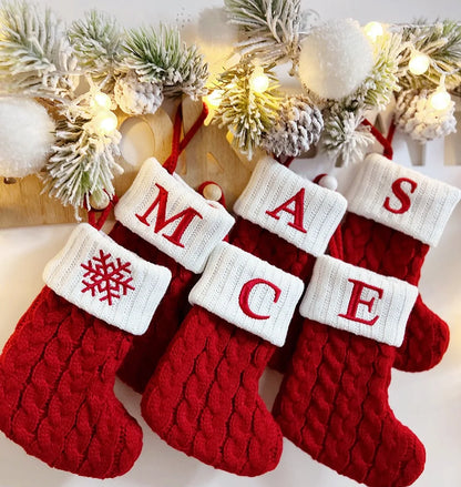 Christmas Festive Fleece Snowflake Stockings