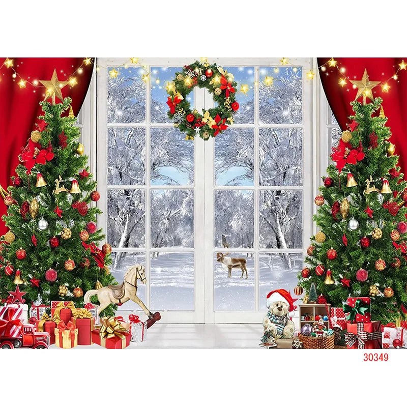 Christmas Winter Wonderland Backdrop Fabric