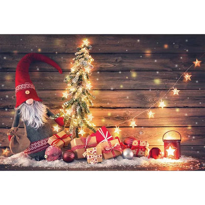 Christmas Santa Village Photo Backdrop