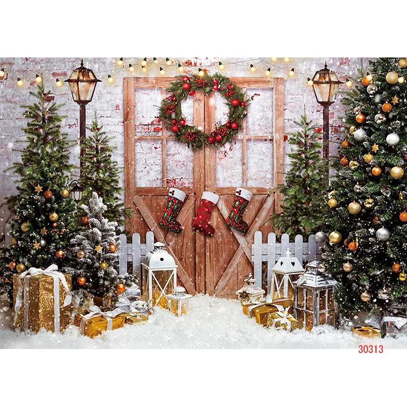 Christmas Winter Wonderland Backdrop Fabric