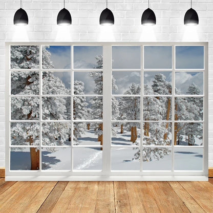 Christmas Snowy Wonderland Backdrop Decor