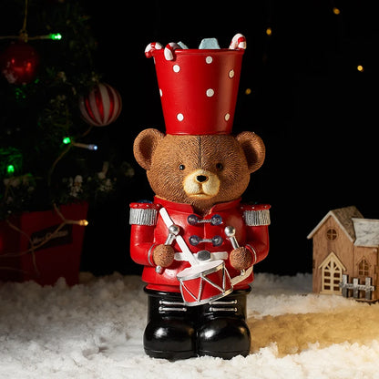 Christmas Bear Drummer Home Decor Statue